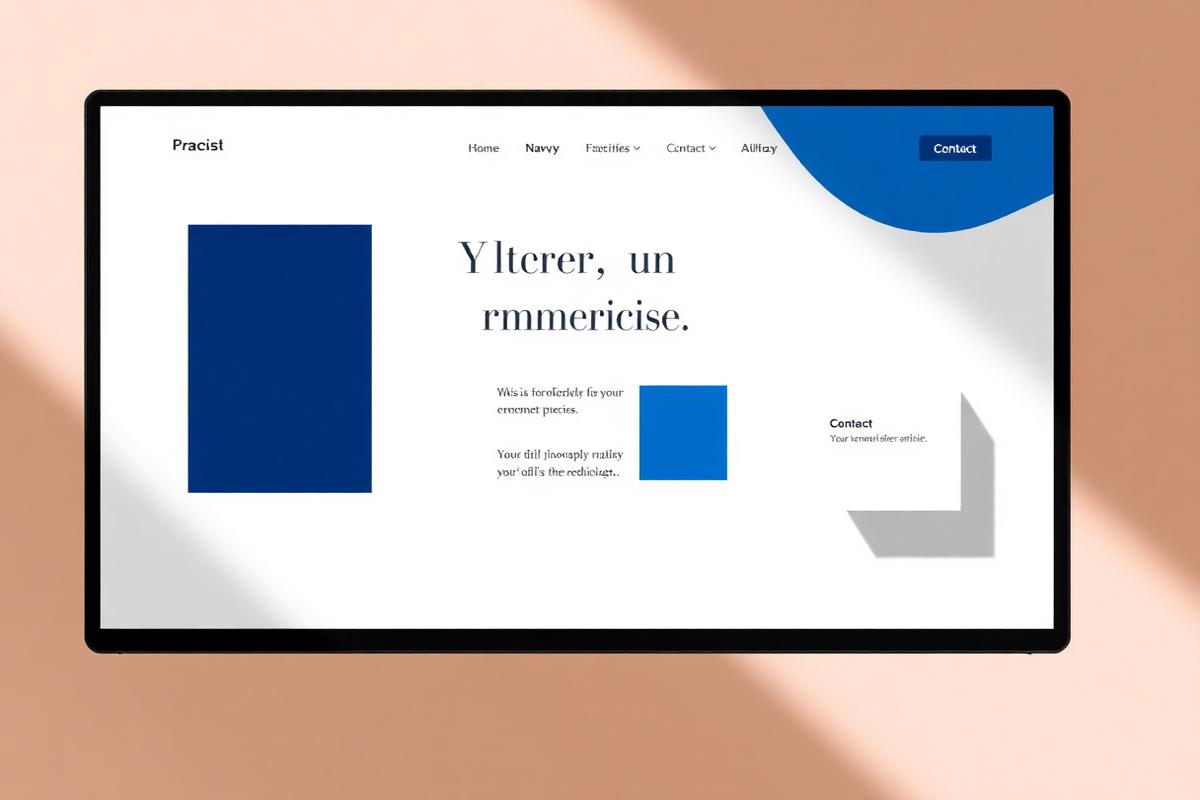 Mockup nowoczesnej strony marki osobistej z sekcją oferty i kontaktu